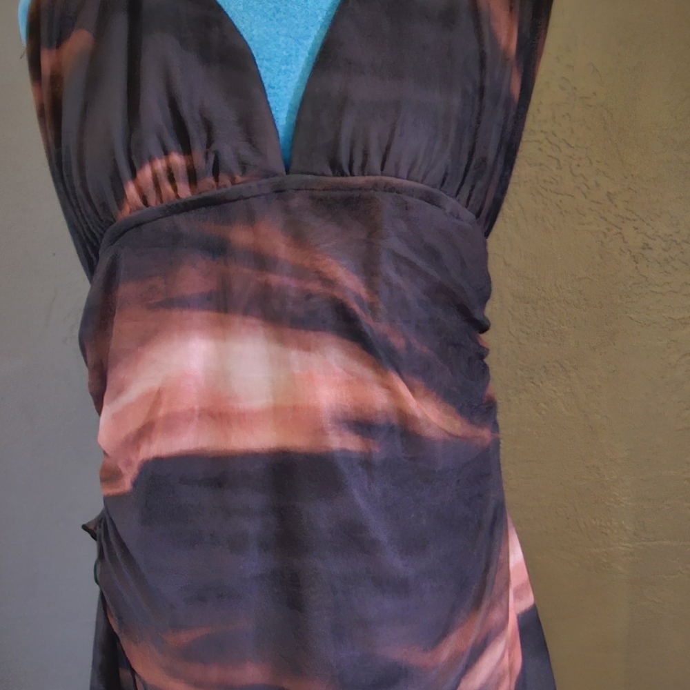 Source Unknown Asymmetrical Dress - Black and Orange